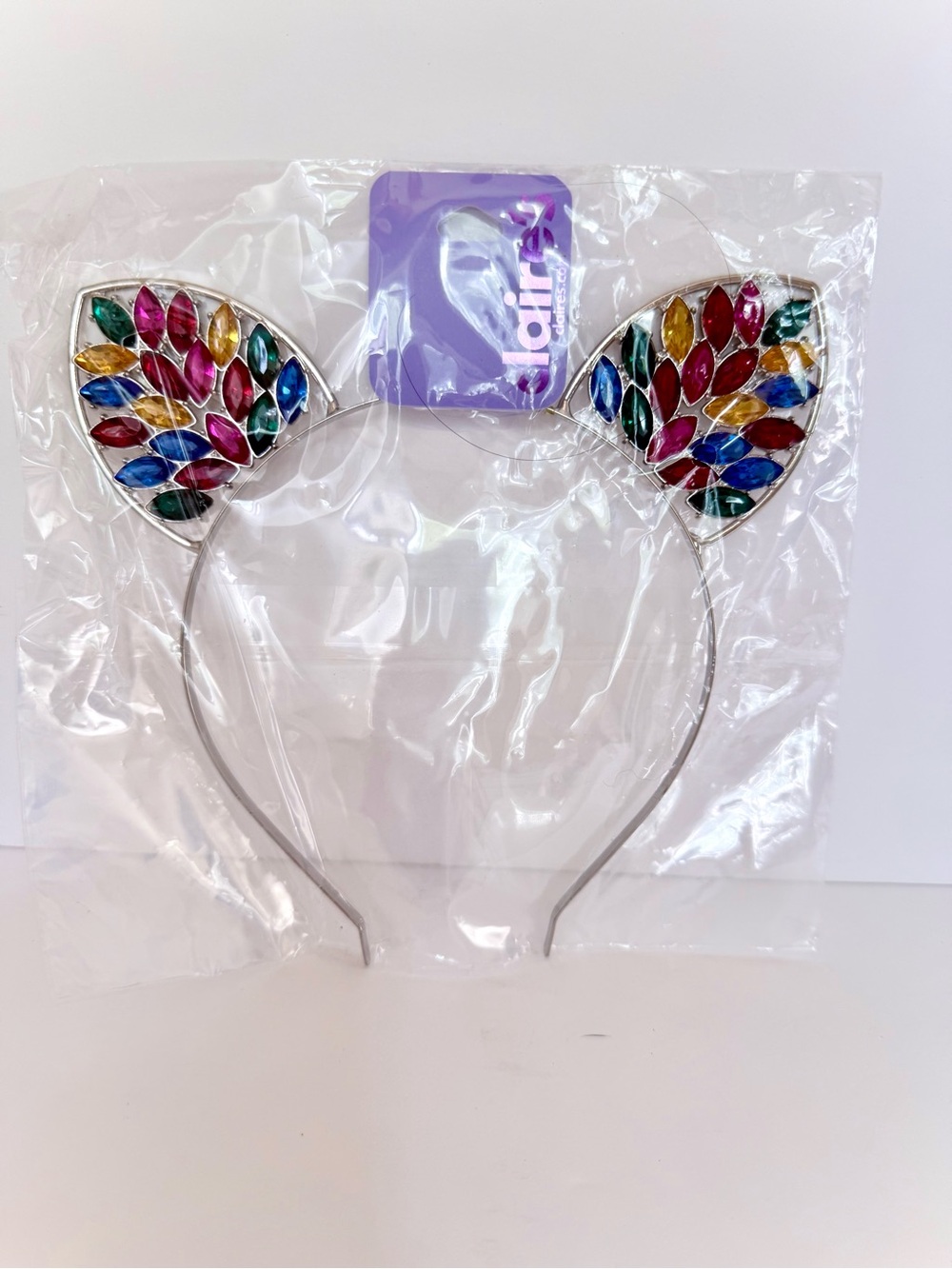 Claire's Multicolor Jeweled Cat Ear Headband